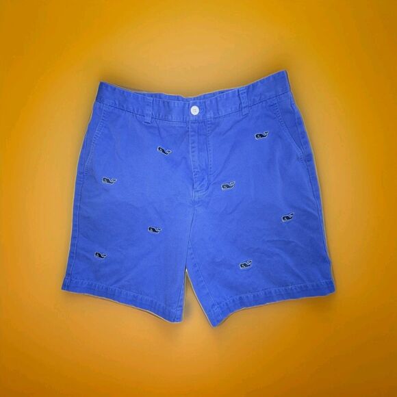 Vineyard Vines Men's Size 34 Blue Club Shorts Embroidered Whale Logo - Picture 1 of 4
